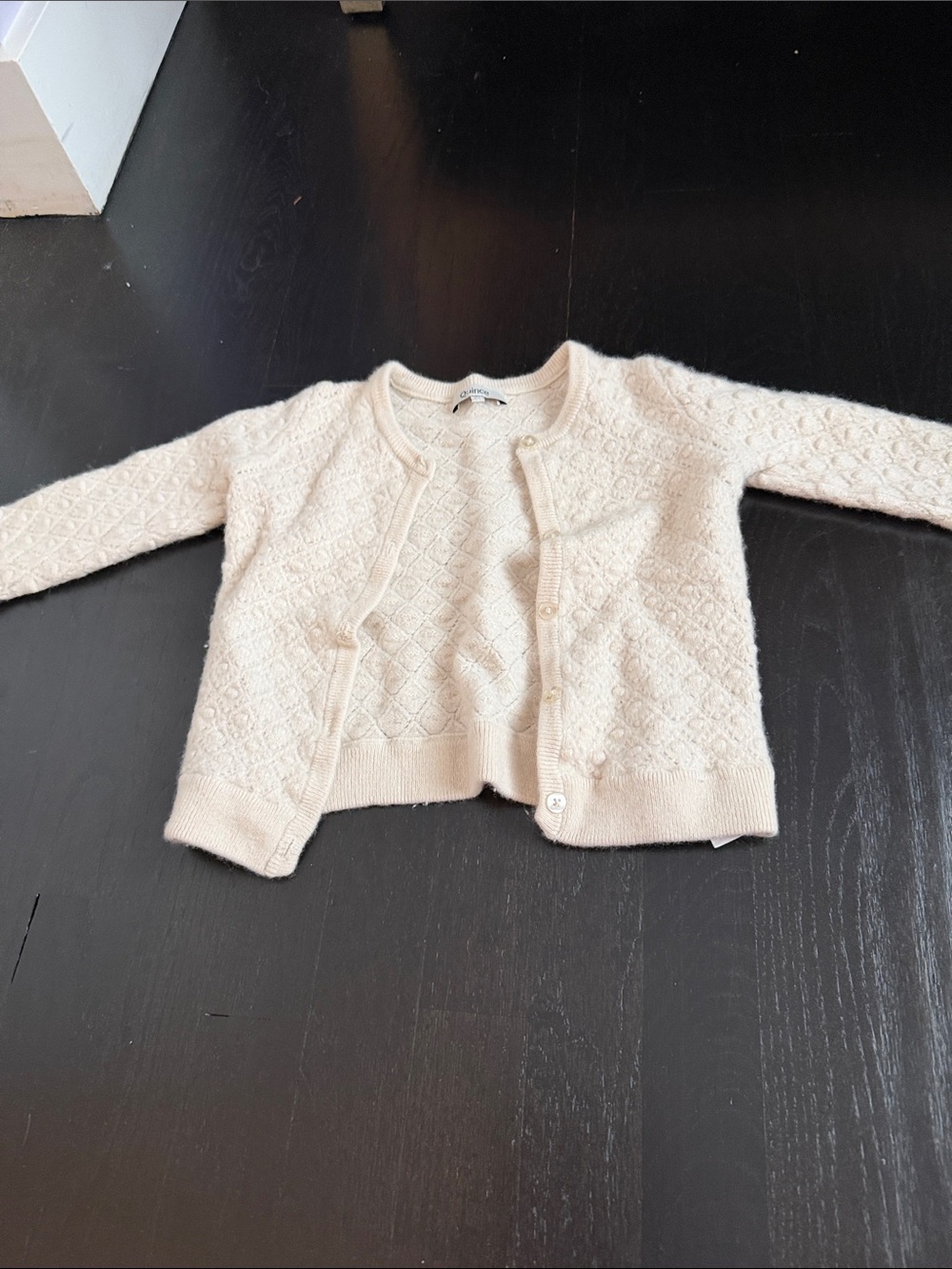 Quince Cream Textured Knit Cashmere Cardigan